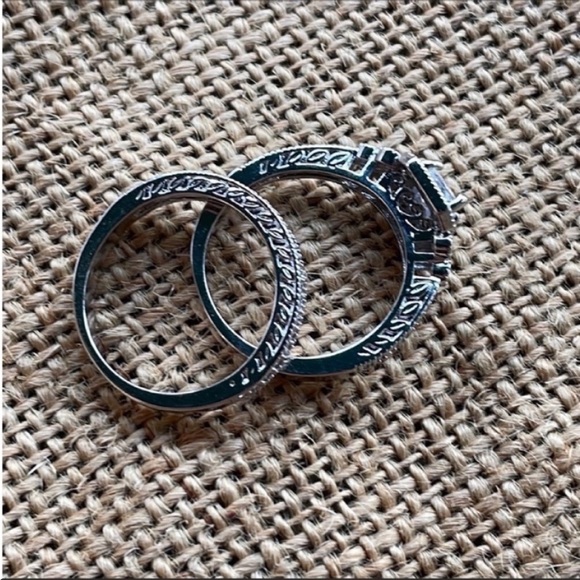 PRINCESS Elegant engagement ring simulated  diamond white gold Plated Size 6 - Picture 3 of 14